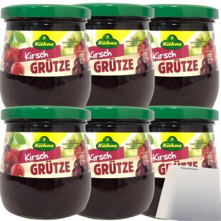 Kühne Rote Kirsch Grütze 6er Pack (6x375g Glas) + usy Block