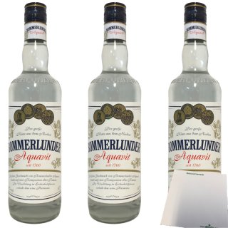 Korn Bommerlunder Aquavit 38%vol. in Eichenfässern veredelt 3er Pack (3x0,7l Flasche) + usy Block