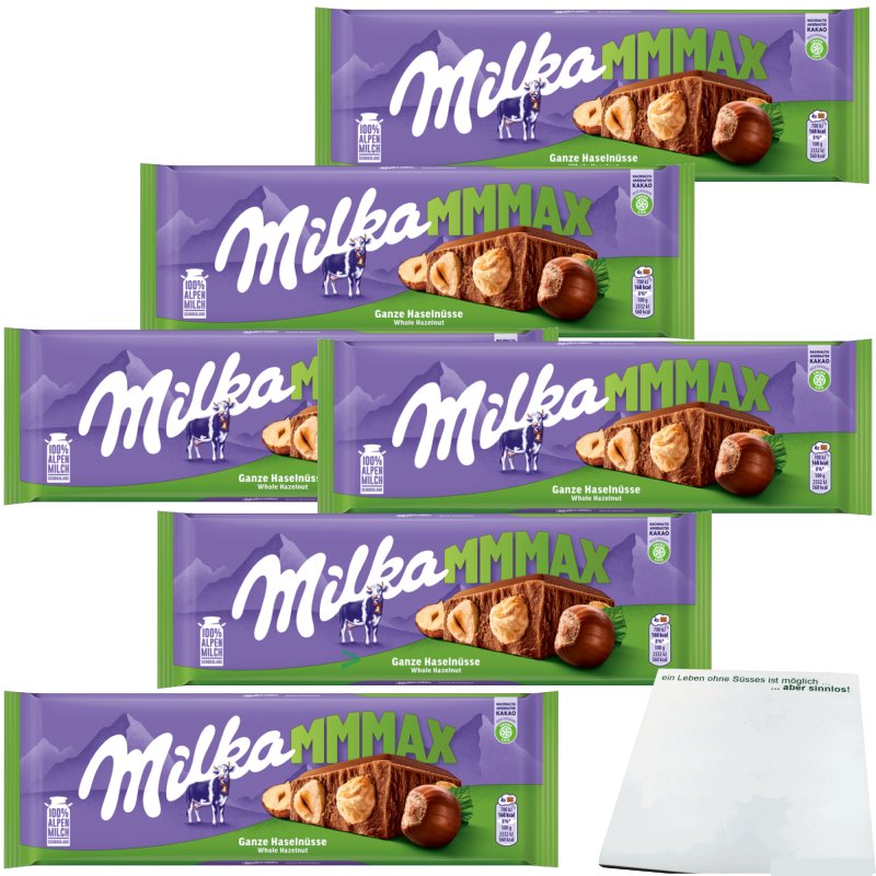 Milka Ganze Haselnuss Schokolade Großtafel 6er Pack (6x270g Tafel) +