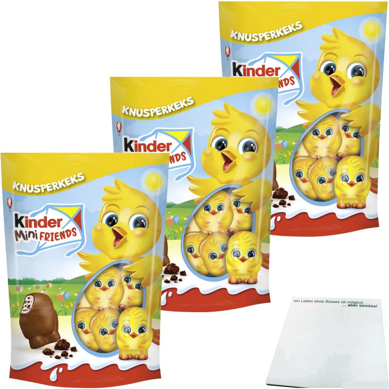 Ferrero Kinder Mini Friends Knusperkeks Ostern 3er Pack (3x122g Packu