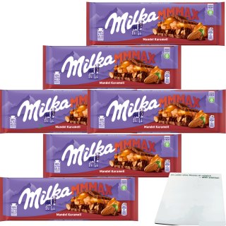 Milka Mandel Karamel Schokolade Großtafel 6er Pack (6x300g Tafel) + usy Block