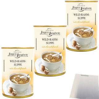 Jürgen Langbein Wild-Rahm-Suppe 3er Pack (3x400ml Dose) + usy Block