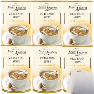 Jürgen Langbein Wild-Rahm-Suppe 6er Pack (6x400ml Dose) + usy Block