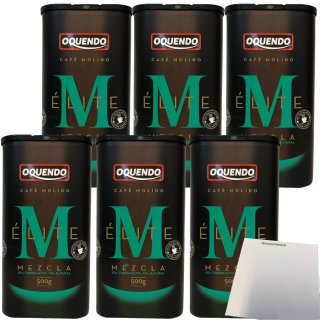 Cafe Oquendo Elite Cafe Molido Mezcla Gemahlen in der COFIBOX 6er Pack (6x500g) + usy Block