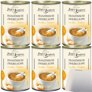 Jürgen Langbein Französische Zwiebelsuppe mit edlem Weißwein 6er Pack (6x400ml Dose) + usy Block