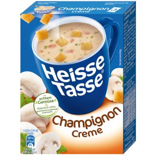 Erasco Heisse Tasse Champignon Creme Suppe 1er Pack (3 Beutel a 14g)