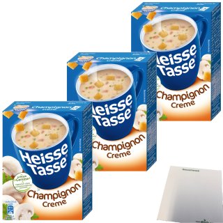 Erasco Heisse Tasse Champignon Creme Suppe 3er Pack (9 Beutel a 14g) + usy Block
