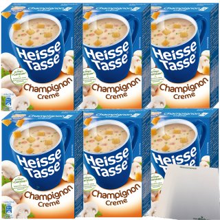 Erasco Heisse Tasse Champignon Creme Suppe 6er Pack (18 Beutel a 14g) + usy Block