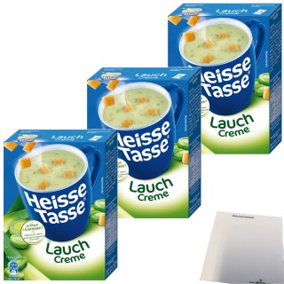 Erasco Heisse Tasse Lauch Creme Suppe 3er Pack (9 Beutel a 17,66g) + usy Block