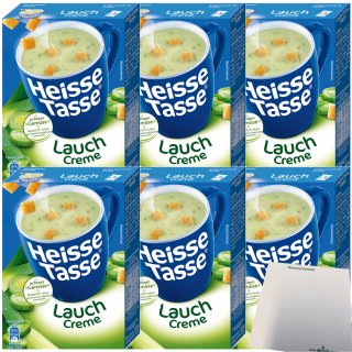 Erasco Heisse Tasse Lauch Creme Suppe 6er Pack (18 Beutel a 17,66g) + usy Block
