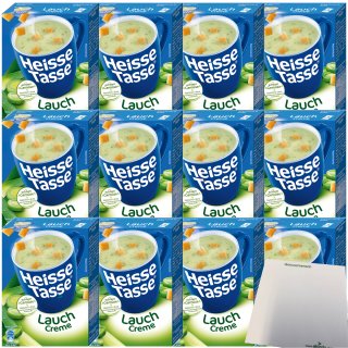 Erasco Heisse Tasse Lauch Creme Suppe 12er Pack (36 Beutel a 17,66g) + usy Block