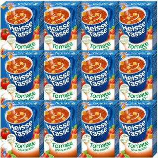 Erasco Heisse Tasse Tomate-Mozzarellasuppe 12er Pack (36 Beutel a 17,8g)