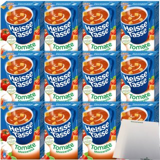 Heisse Tasse Tomate-Mozzarellasuppe 12er Pack (36 Beutel a 17,8g) + usy Block