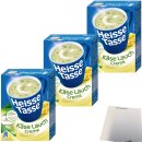 Erasco Heisse Tasse Käse-Lauchcremesuppe 3er Pack (9 Beutel a 14,9g) + usy Block