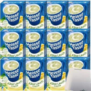 Erasco Heisse Tasse Käse-Lauchcremesuppe 12er Pack (36 Beutel a 14,9g) + usy Block