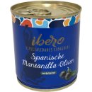 Ibero spanische schwarze Manzanilla Oliven entsteint 12er Pack (12x200g Dose) + usy Block