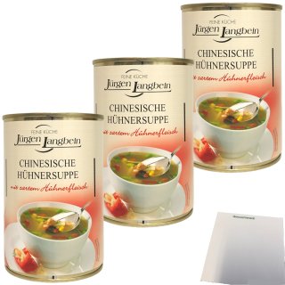Jürgen Langbein Chinesische Hühnersuppe 3er Pack (3x400ml Dose) + usy Block