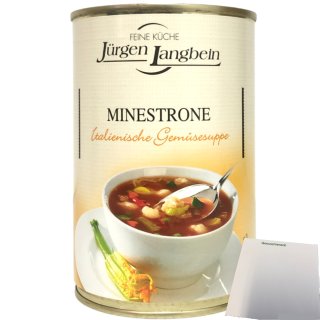 Jürgen Langbein Minestrone Italienische Gemüsesuppe 1er Pack (1x400ml Dose) + usy Block