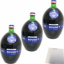 Medinet Rouge Rotwein halbtrocken rot vollmundig fruchtig 12%vol. 3er Pack (3x1 Liter Flasche) + usy Block