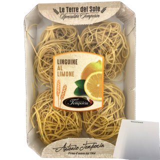 Terre del Sole Nudeln Linguine al Limone Nudeln mit Zitrone 1er Pack (1x250g) + usy Block