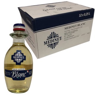 Medinet Blanc französischer Weißwein halbtrocken mit dezenter Restsüße 10,5%vol. 12er Pack (12x0,25 Liter Flasche)