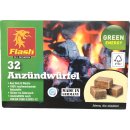 Flash Öko-Anzündwürfel Kaminanzünder Kohleanzünder Grillanzünder 3er Pack (3x32 Stck Packung) + usy Block