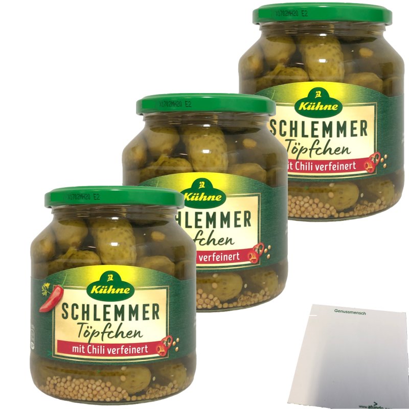 Kühne Schlemmertöpfchen mit Chili verfeinert pikante Cornichons 3er P