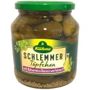 Kühne Schlemmertöpfchen Mild-Würzige extra knackige Cornichons mit Balsamico Bianco verfeinert 3er Pack (3x300g Glas) + usy Block