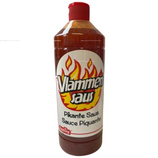 Vlammen saus  Pikante Sauce Feuersauce 1l Flasche MHD 31.01.2023 Restposten