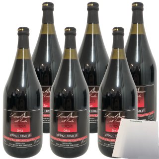 Medici Ermete Lambrusco Reggiano Dolce süß 8% vol. 6er Pack (6x1500 ml XL Flasche) + usy Block