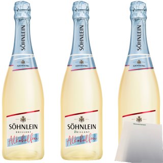 Söhnlein Brillant Sparkling Alkoholfrei 3er Pack (3x0,75 Liter Flasche) + usy Block