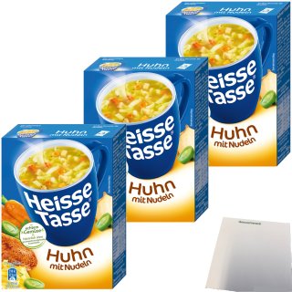 Erasco Heisse Tasse Huhn mit Nudeln 3er Pack (9 Beutel a 12,2g) + usy Block