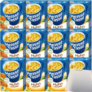 Erasco Heisse Tasse Huhn mit Nudeln 12er Pack (36 Beutel a 12,2g) + usy Block