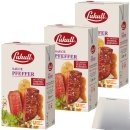 Lukull Premium Pfeffer Sauce mit ganzen grünen Pfefferkörnern 3er Pack (3x1 Liter Packung) + usy Block