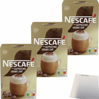 Nescafe Gold Typ Cappuccino Cremig Zart Getränkepulver 3x140g Packung (30x14g Sticks) + usy Block