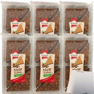 Schulte Nussecken extra nussig & lecker mit Zartbitterschokolade 6er Pack (6x175g Packung) + usy Block