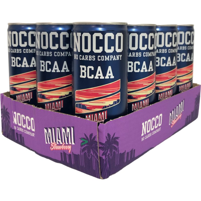 Nocco Miami Strawberry Energy Drink Mit BCAA 12x250ml Dose Nocco Miami Strawberry Energy Drink Mit BCAA 12x250ml Dose