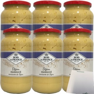 Rois de France Moutarde de Dijon Dijon Senf 6er Pack (6x1000g Glas) + usy Block