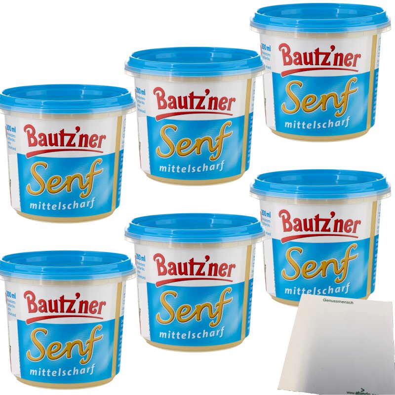 Bautzner Senf mittelscharf Rezeptur seit 1955 6er Pack (6x200ml Dose)