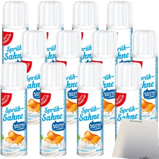 Gut&Günstig Sprühsahne leicht 21% Fett 12er Pack (12x250ml Dose) + usy Block