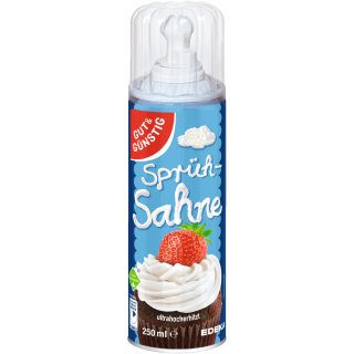 Gut&Günstig Sprühsahne 30% Fett 1er Pack (1x250ml Dose)