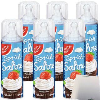 Gut&Günstig Sprühsahne 30% Fett 6er Pack (6x250ml Dose) + usy Block