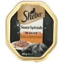 Sheba Katzenfutter Nassfutter Sauce Speciale Frikassee mit Truthahn & Gemüse in Sauce 6er Pack (6x85g Schale) + usy Block
