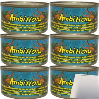 Ambition Krabbenfleisch Krabbenfleischmus in Aufguss 6er Pack (6x170g Dose) + usy Block