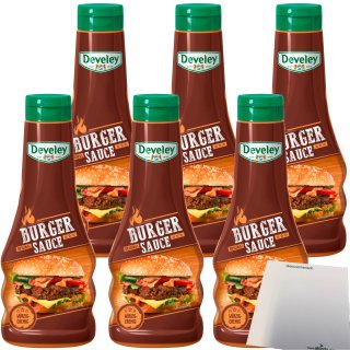 Develey Burger Sauce das Original würzig cremig 6er Pack (6x250ml Flasche) + usy Block