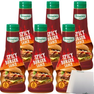 Develey Spicy Burger Sauce 6er Pack (6x250ml Flasche) + usy Block