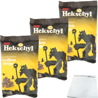 Trollendrop zoete drop Zak weiche Süßlakritz-Stäbchen 3er Pack (3x1kg Packung) + usy Block