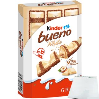 Kinder bueno white 1er Pack (6 Riegel, 117g) + usy Block