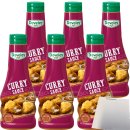 Develey Curry Sauce fruchtig-exotisch auch zum dippen 6er Pack (6x250ml Flasche) + usy Block