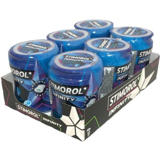 Stimorol Infinity Peppermint Kaugummi Pfefferminz-Kaugummi ohne Zucker VPE (6x88g Dose)